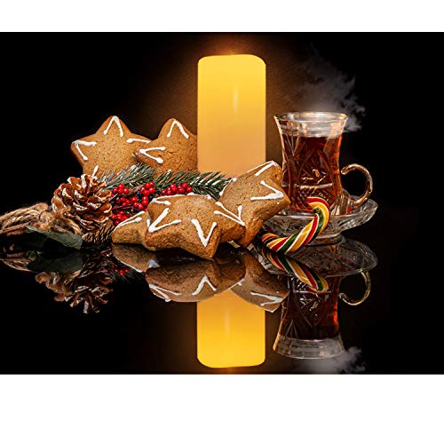 Image of iZAN 1 PCS Outdoor Flameless LED Pillar Candle with Remote & Timer - Long Lasting Waterproof Flickering Battery Operated Electric Candle for Christmas Lantern Party Wedding Decoration 3 inchx8 inch