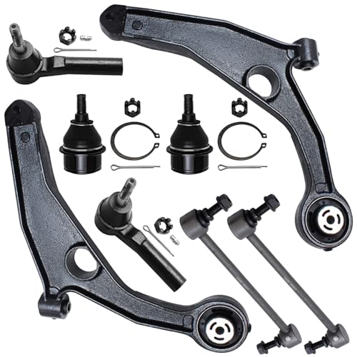 Image of Detroit Axle - Front Lower Control Arms Ball Joints Sway Bar Links Outer Tie Rods Replacement for 2009-2020 Dodge Journey - 8pc Set