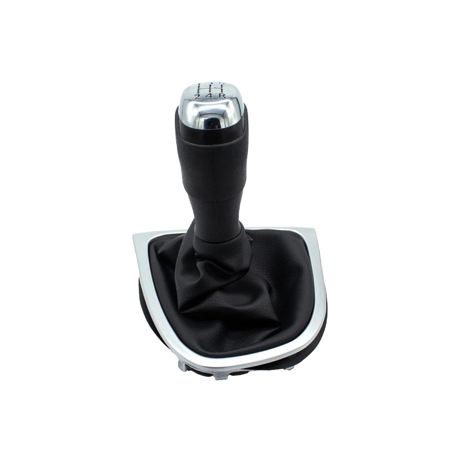 Byskjz One Color Car Shift Knob Cover For Clio 4 Iv For Mk4 2012-2019 Lhd 5/6 Speed Stick Change Head Gearbox Dust Cover Gear Shift Knob Gaiter Boot Case(Chrome 5 Speed)