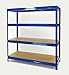Estantería Metálica Heavy-Rack profesional de 177x160x60 con 4 Pisos Muy Muy Fuerte Azul
