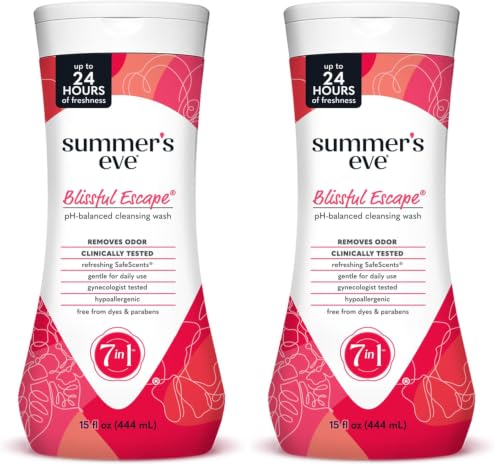 Image of Summer's Eve Blissful Escape All-Over Daily Feminine Wash, pH-Balanced Body Wash for Women, Removes Vaginal Odor and Refreshes, 15 Fl Oz (Pack of 2)