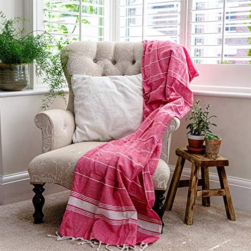 Nicola Spring 1x Pink 170cm x 90cm 100% Turkish Cotton Bath Towel - Lightweight & Absorbent Large Adults Drying Beach Bathroom Gym Shower Sauna