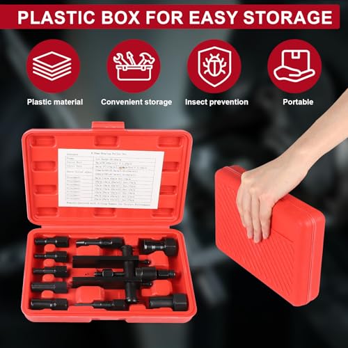 MIGUBIGU 10-teiliges Motorrad Innenlager Abzieher 8 bis 25 mm, Innenlager Werkzeug Motorrad mit Box, Lagerabzieher Set, Einstellbar Kugellager Abzieher, Bearing Puller für Fahrrad, Maschine, Auto