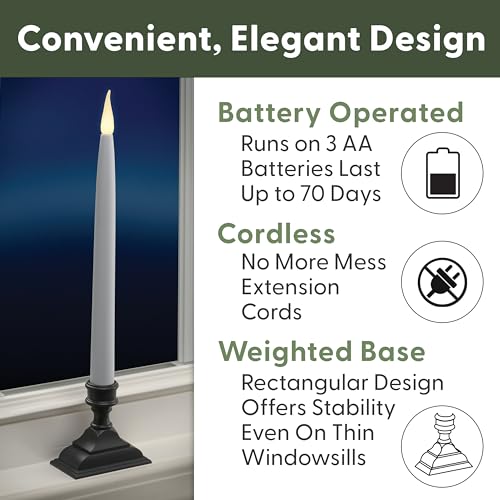 612 Vermont VT-1660A-4 Battery Operated Led Taper Window Candles thumb #2