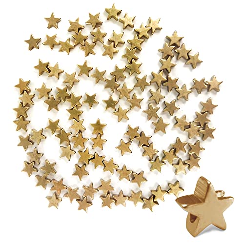 findTop 100 Pieces Star Spacer Beads Charms Pendents Beads for Arts Crafts DIY Necklace Earring Bracelet Jewelry Crafts Making (Gold)