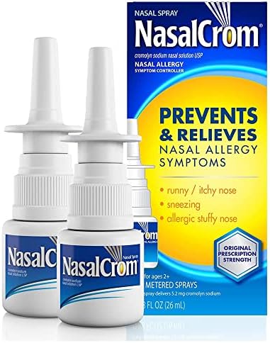 NasalCrom Nasal Spray, Prevents and Relieves Nasal Allergy Symptoms, Non-Drowsy, 200 Sprays, 0.88 FL OZ (Pack of 2)