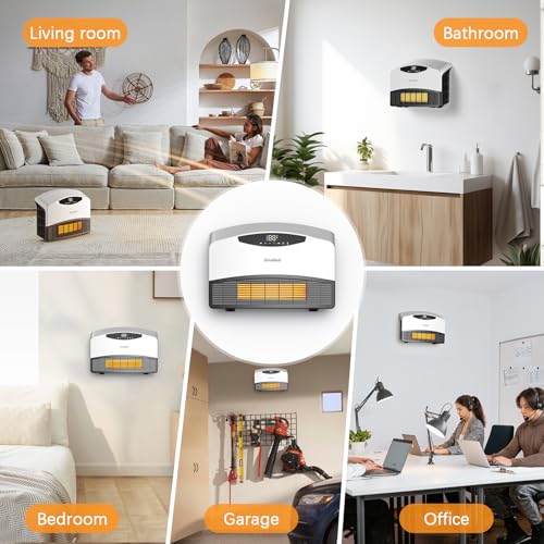 Givebest Smart Wall Heater - 1500W Space Heater For Indoor Use, Work With Alexa, Adjustable Thermostat, Remote And Wifi Control, 24H Timer, Easy-Mounted Heater For Bedroom Office Garage Rv thumb #6