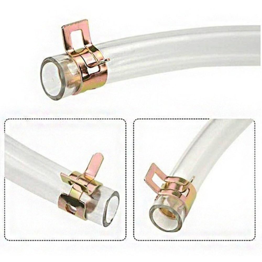 100/115/155/165 pz Clip a Molla per Tubo Del Carburante Clip per Tubo Dell'acqua Morsetti per Tubi Morsetti di Fissaggio Accessori Auto Zincati 6-22mm, 100 PZ