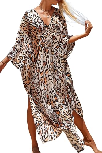 MERCIY Damen Strandkleid Strandponcho Oversize Bikini Cover Up Sommer Strandkleid Bikini Tunika Cover Up,Strandurlaub Wandern