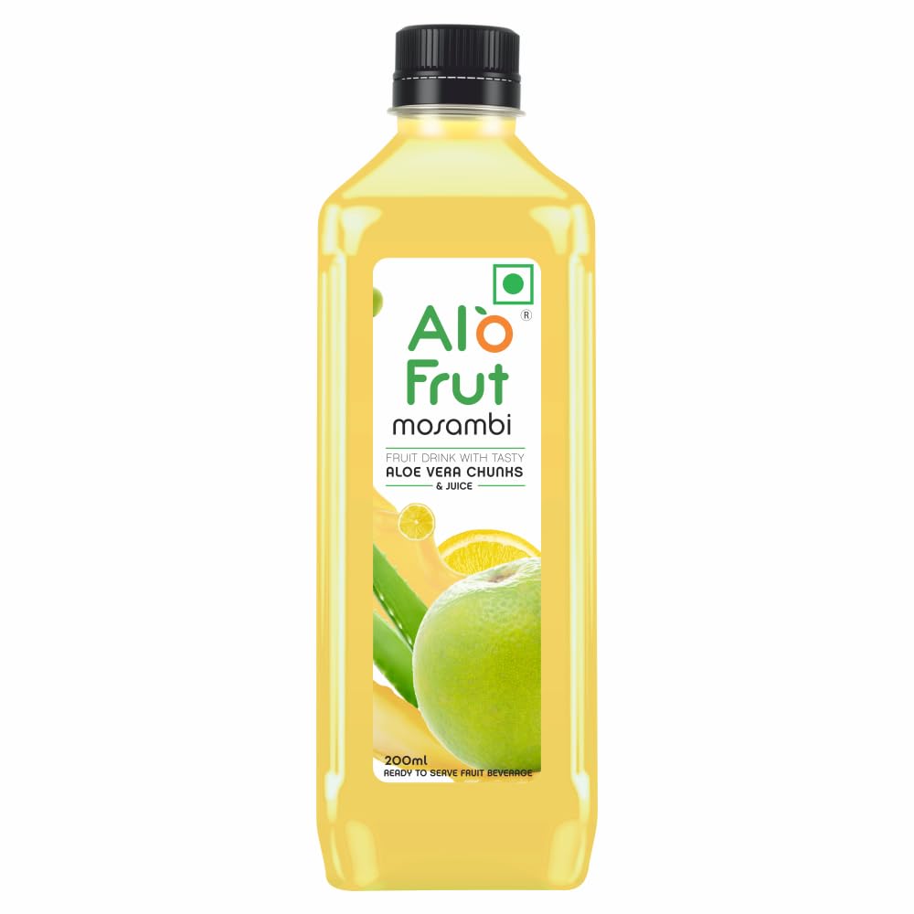 Alo Frut Mosambi Aloevera Juice with Aloevera Chunks 200ml(Pack of 48) - 1 Case | Fruit Juice with Aloevera Chunks | Healthy Hai Isme Aloevera Hai | Ready to Serve Drink-image-8