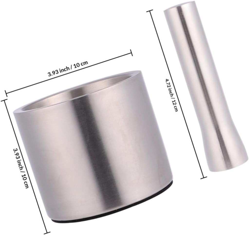 Garlic Masher and Crusher 304 Stainless Steel with Silicone Lid, Household Kitchen Garlic Tool for Cooking and Food Preparation, Silver