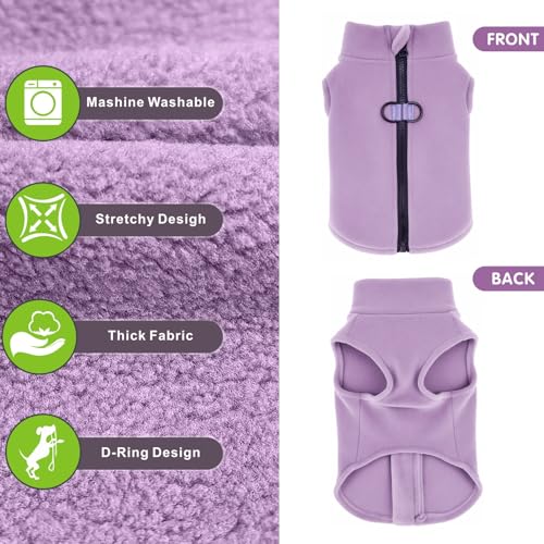 Oslueidy Hundemantel Fleece Hunde Jacken Hund warme Mäntel Winter Haustier Kleidung Hoodies Pullover Jumpsuit Hund Schnee Outfits Weste für kleine mittlere große Hunde XS-XXL (Lila, XXL)