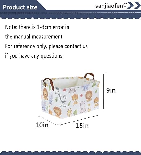 Miniatura 7 de Contenedores rectangulares de almacenamiento para niños, organizador de cesta de bebé. Cesta impermeable con revestimiento de polietileno con asas.