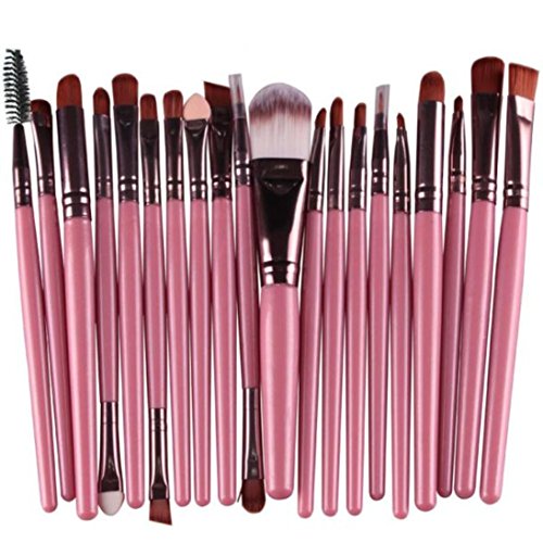 Start 20 pcs Makeup Brush Set tools Make-up Wool Kit (Pink)