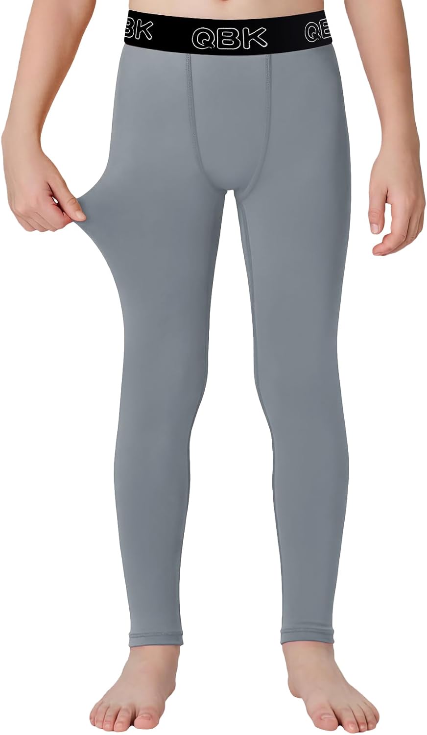 QBK Toddler Compression Pants-2T to 16Y Boys Base Layer Leggings
