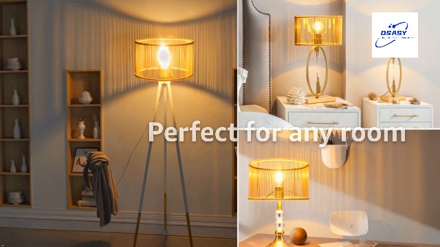Osasy Moderno set di paralume rotondo, stile bambù naturale (altezza 30 + altezza 15) cm, attacco E27, paralumi di ricambio per lampada da terra, lampada a sospensione, lampada da tavolo
