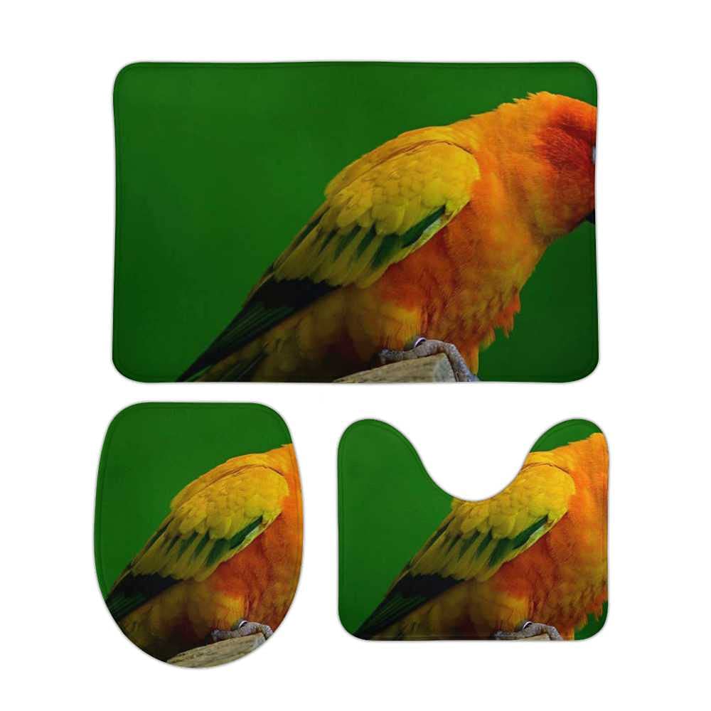 Tapis de salle de bain anti-glisse en mousse polaire douce oiseaux