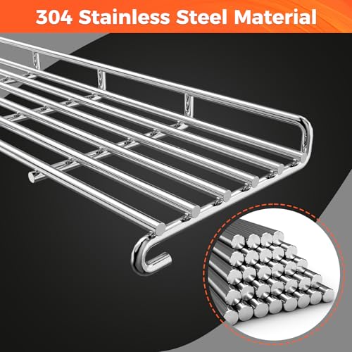 Image of QuliMetal SUS304 Warming Rack for Weber Genesis II 300 Series Grill, Grill Parts for Weber Genesis 2 E-310, II E-310, II E-315, II E-330, II E335, II S-310, II S-335, Replacement Parts for Weber 66044
