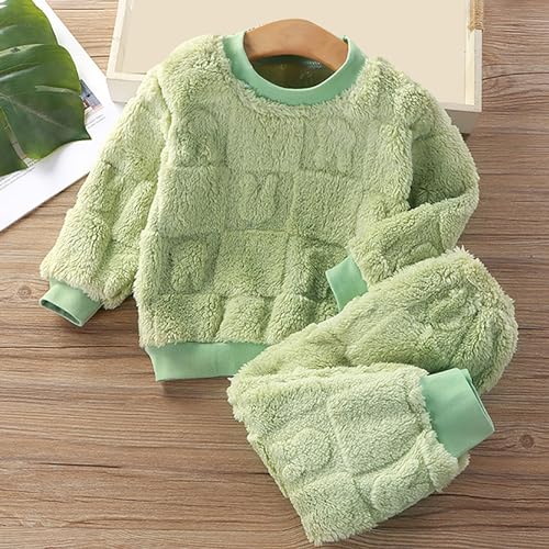Kids Girls Boys 2-Piece Fleece P𝐚jamas Tops Pants Set Toddler Soft Fuzzy Sle𝐞pwear Winter Warm Infant Winter Clothes2