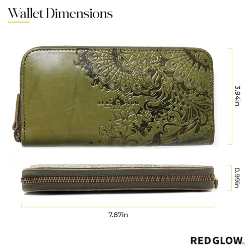 Red Glow RG-006 Men's Long Wallet, Made in Japan, Tochigi Leather, Genuine Leather, Round Zipper, Phoenix Embossed, Japanese Pattern (Camel)4