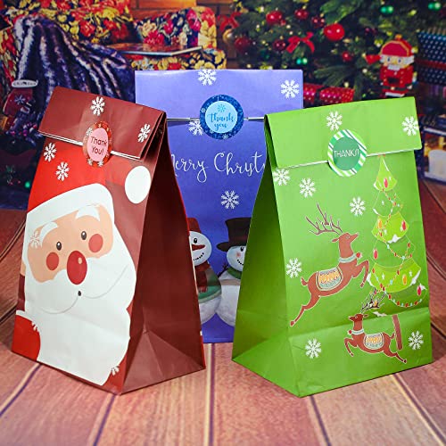 Mozrro Party Favor Bags 36 Pack Gift Bags With Thankyou Sealing Stickers, Great For Christmas, Gifts, Lunch, Party, Sweets, Goodies, Retail & Tchotchkes 10.2" X 5.5" X 3.5" #TOP6