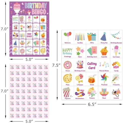 Juego de Bingo de Cumpleaños para Niños y Niñas 24 Jugadores miniatura 2
