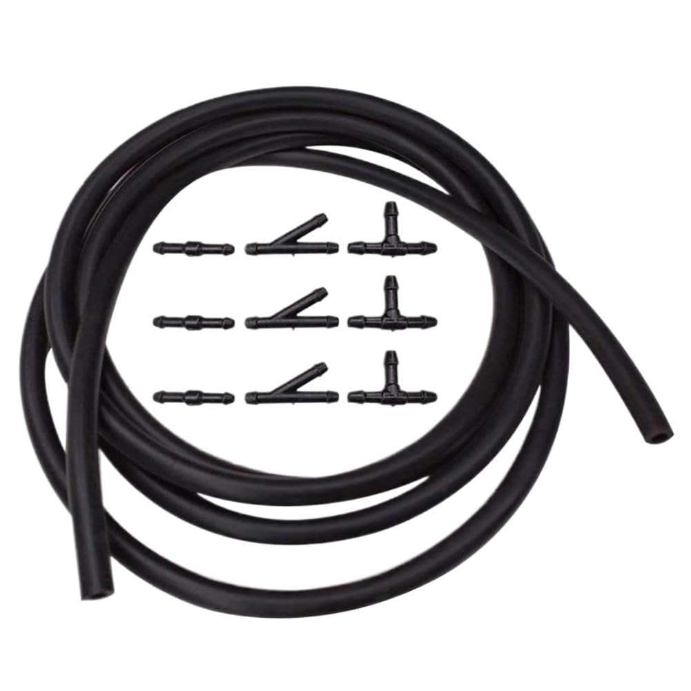 Ywbeqqywq Onecolor Windshield Washer Hose Connector Wiper Fluid Hose Replacement Compatible With Splitter 9Pcs Black