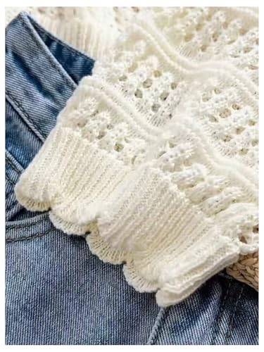 SOLY HUX Women's Hollow Out Tie Front Cardigan Crochet Knit Long Sleeve Lightweight Crop Tops4