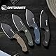 SPITZKANTE Neck Knife Messer P-DA, Kleines Messer Full Tang 5Cr14MoV Stahl, Feststehende Klinge 7, 1cm Klingenlänge mit ABS Scheide Kugelkette, Voll-Schwarz