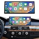 Road Top CarPlay Bildschirm, 12,3 Zoll Ultra-schmal Autoradio Touchscreen für BMW 5 Serie E60/E61 mit CIC System(2008-2010 Jahr), Car Radio mit Drahtlos CarPlay/Android Auto/MirrorLink/Navigation