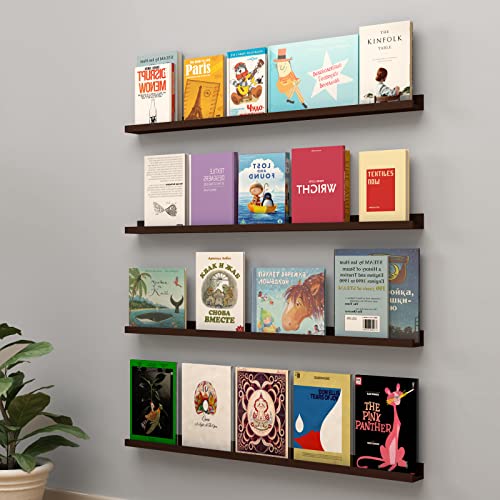 Welland Vista Photo Shelf Picture Ledge Floating Wall Shelves, 36-Inch, Set Of 2, Espresso #TOP5
