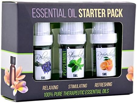 Lavender, Peppermint and Sweet Orange | 3-Pack 5ml Bottles | Pure Therapeutic Grade Essential Oils | Gift Set Bundle for Aromatherapy Starters