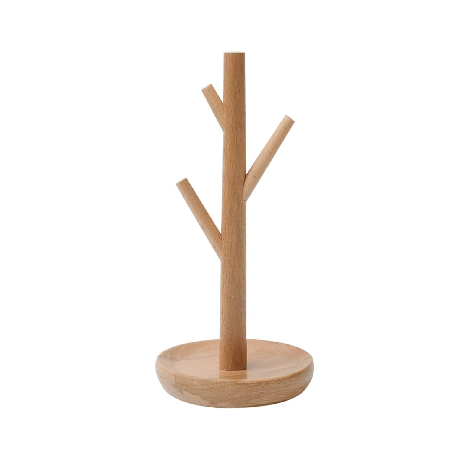 HDBCYUAZ Jewelry Tree Rack for Necklaces, Bracelets, Bangles and Rings Wooden Jewellery Display Stand Table Top Hanging Holder and Display，natural Color