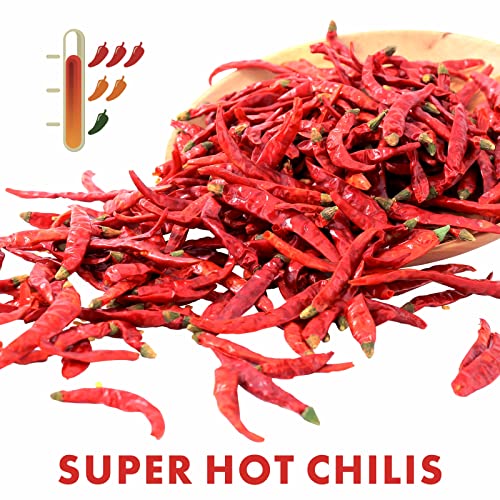 Image of Yimi Dried Chiles Peppers, 5.3oz Red Hot Chili, Spicy Hot Heat, Great For Mexican,Thai and Chinese Recipes,like Pozole, Tamales, Hotpot, In Resealable Bags, Super Hot, Ideal Gift for Halloween