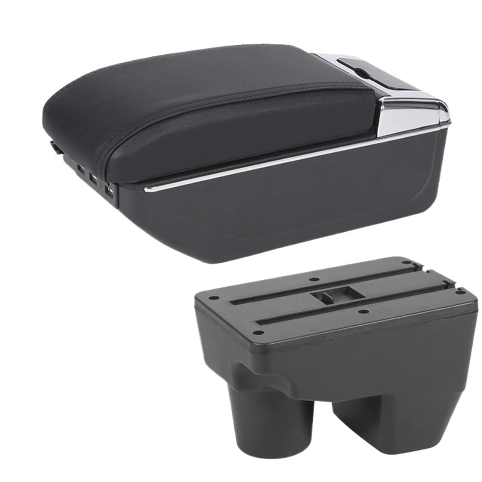 NOKRGQW Car Armrest Box For Toyota For Yaris Elegant GR 2021-2025 Car Armrest Auto Storage Box Retrofit Parts Car Accessories(B2 black line 7USB)
