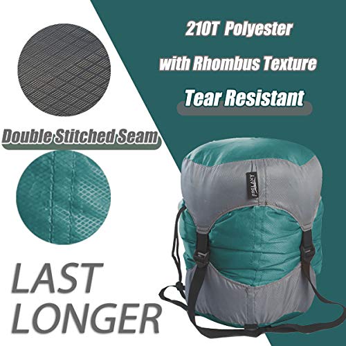 Image of Frelaxy Compression Sack, Ultralight Sleeping Bag Stuff Sack Compression Stuff Sack - Space Saving Gear for Camping, Hiking, Backpacking (Turquoise, M)