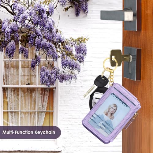 Image of M-Plateau RFID Blocking Slim Keychain Wallet for Women | Mini Card Holder with ID Window, Zipper Pocket, 6 Card Slots, Compact for Cash & Cards