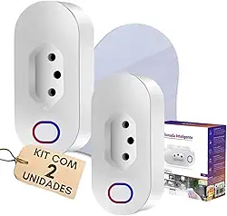 Kit 2 Tomadas Inteligente Smart Automação Wifi Google Home Alexa (16A)