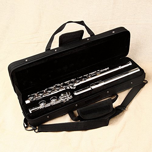 Concert Flute 17 Holes C Key Flute Nickel Plated Woodwind Instrument Silver Color Musical Instrument Flute