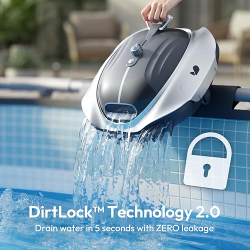 Image of Bubot 300P Cordless Pool Vacuum for Above Ground Pool, Robotic Pool Cleaner with Bluehole Suction, DirtLock 2.0, Dual Filters, Smart Sensor, Self Parking up to 850 Sq.Ft, Deep Gray