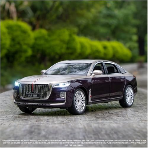 Image of LONGMIRE 1:24 HONGQI H9 Luxury Sedan Toy Car Model, Diecast Collectible Pull Back Model Car with Sound and Light, Toy Gift Vehicles for Adults Kids Boys Girls【Color As Per Stock】