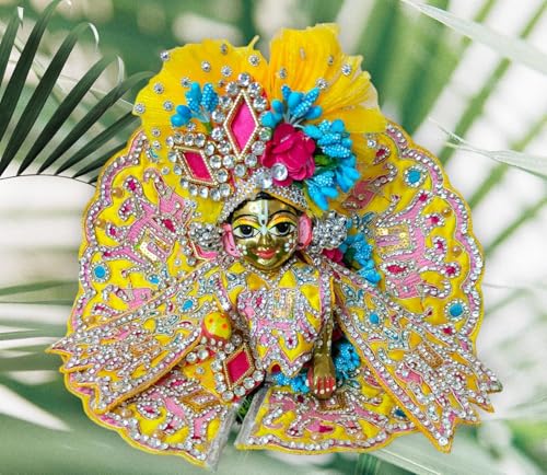 Image of Partish Laddu Gopal Heavy Janamashtmi Dress Size 2 l Ladoo Gopal Dress l Kanha Ji Poshak Size 1 2 4 5 6 (Q)
