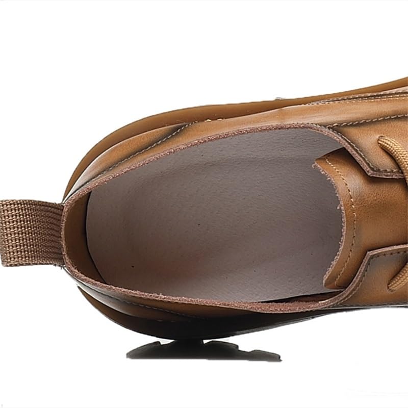 Men's British Business Leather Shoes Big Lace-up Soft Surface Casual Work Shoes Thick Sole Slip Resistant Rubber Dress Shoes for Men4