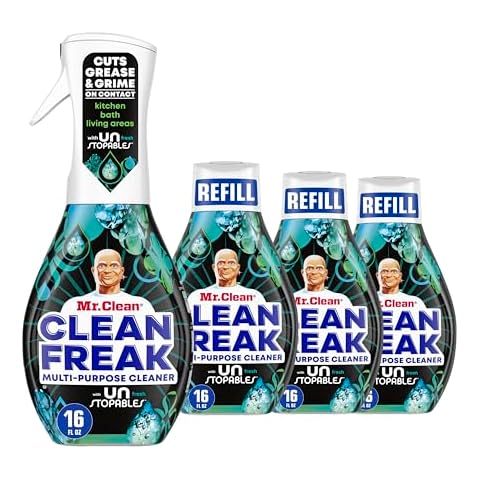 Mr. Clean Clean Freak Multi Surface Cleaning Spray, Deep Cleaning Mist Starter Kit and Refill Bundle, Unstopables Fresh Scent, 64 fl oz Cover