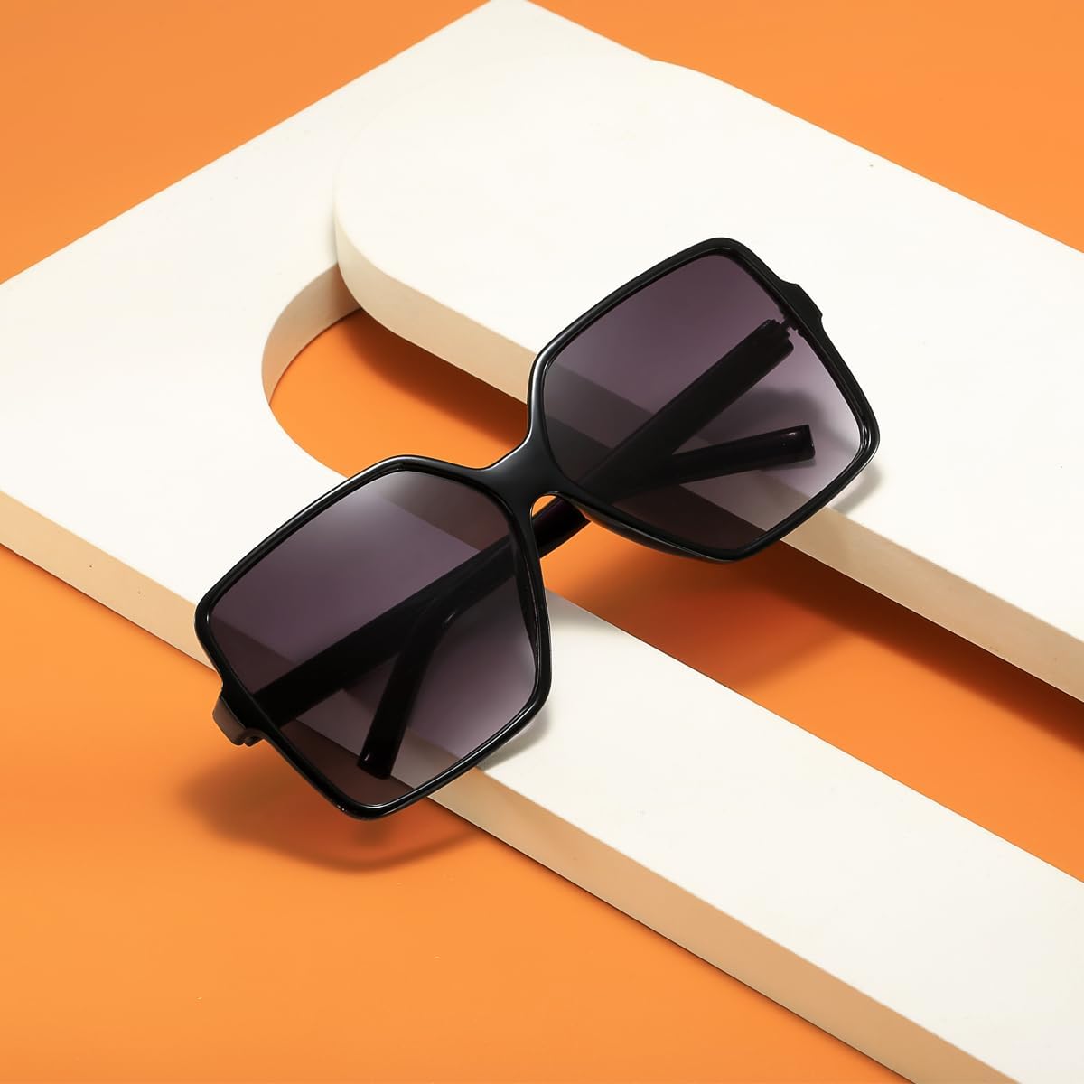 Women's Chic Square Oversized Sunglasses Big Large Wide Fashion Shades for Women Men 100% UV Protection - Image 6