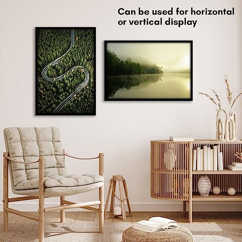 Americanflat 16x24 Poster Frame with Polished Plexiglass - Streamline Collection - Thin Border Picture Frame for Wall Display - Hanging Hardware Included - Black