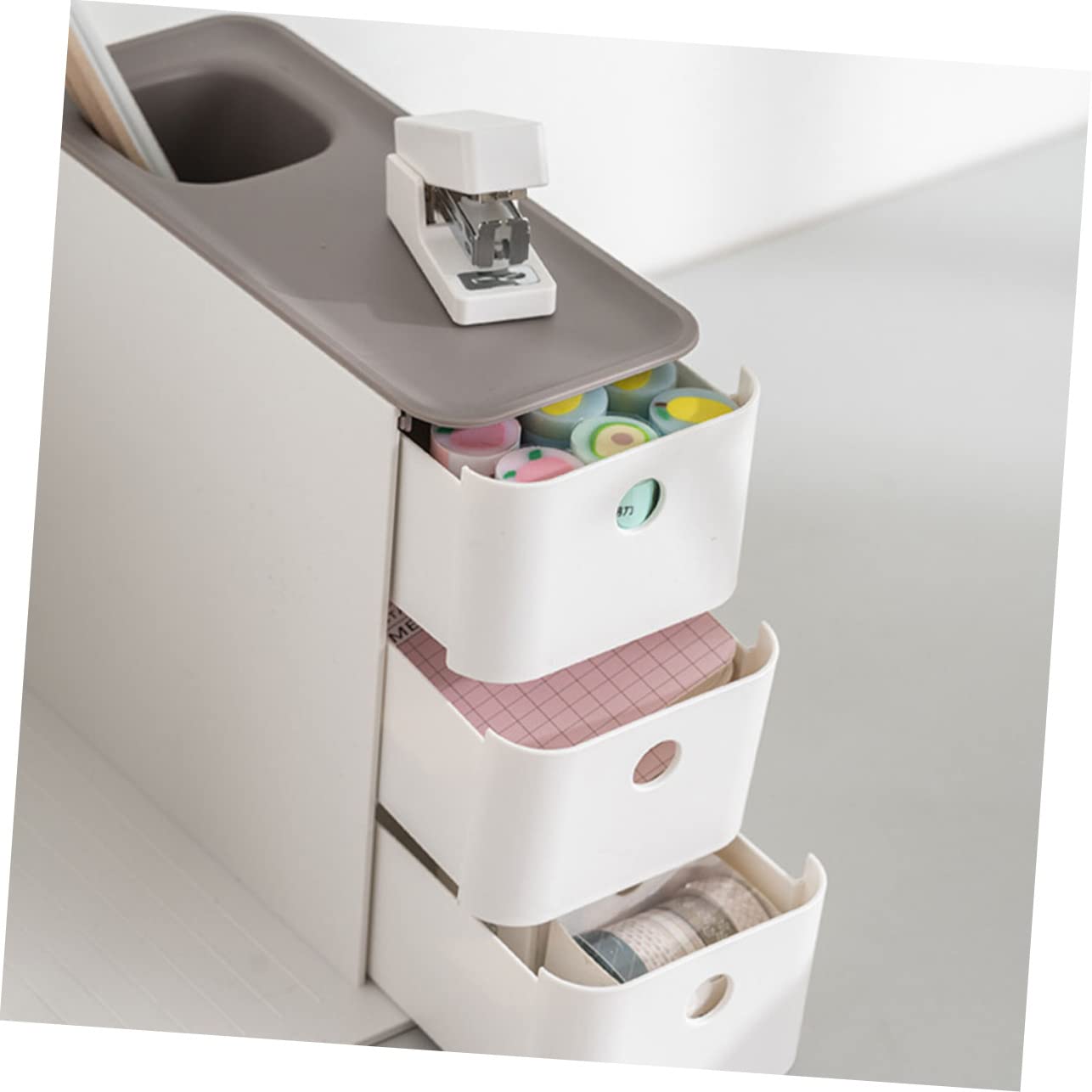 YARNOW Boîte De Rangement Pour Bureau Conteneur De Stockage Pour Fournitures De Bureau Organisateur De Maison