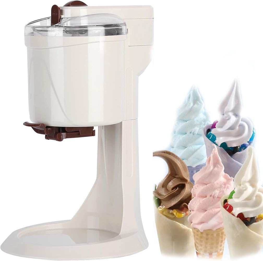 Soft Serve Ice Cream Maker, Helado Suave, Cucuruchos Profesional Sorbete y Yogur Congela en 30 Minutos, sin BPA