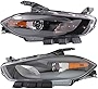 KarParts360 Compatible With Dodge Dart Headlight Assembly 2013 2014 2015 Driver and Passenger Side Pair/Set | Halogen | Black Interior | CH2502240 + CH2503240 | 68085141AL + 68085140AL