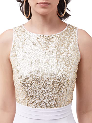 Image of Miss Chase Women's Off-White Solid Relaxed Fit Round Neck Sleeveless Regular Length Jumpsuit